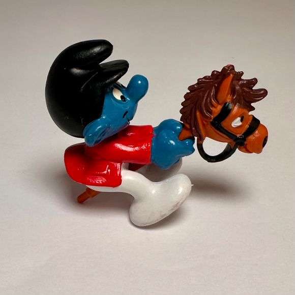 Vintage Hobby Horse Smurf Figurine – Schleich Bully – Peyo – W. Germany - Picture 3 of 7